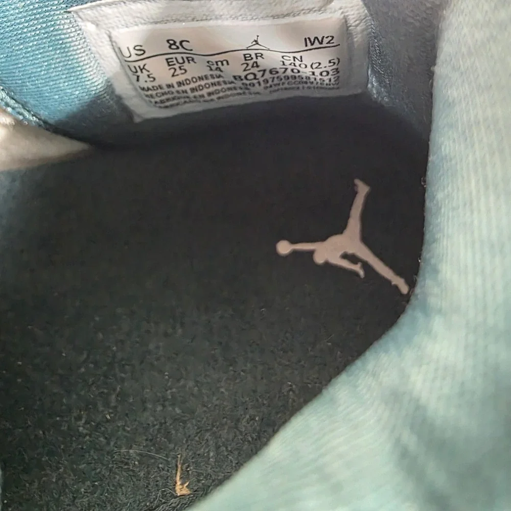 Jordan 4 Retro Toddler White Teal Green Basketball Shoes Size‎ 8c